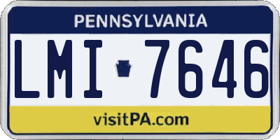 PA license plate LMI7646