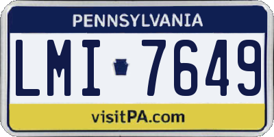 PA license plate LMI7649