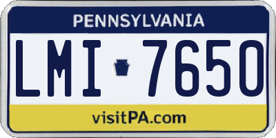 PA license plate LMI7650