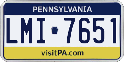 PA license plate LMI7651