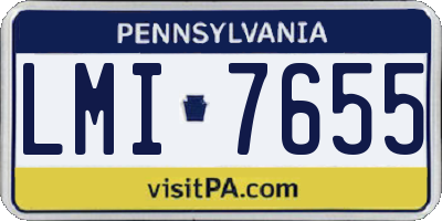 PA license plate LMI7655