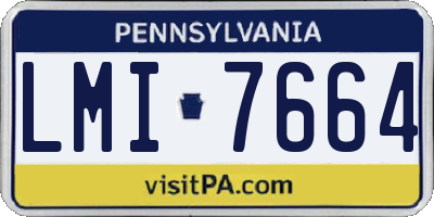 PA license plate LMI7664