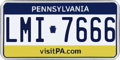 PA license plate LMI7666