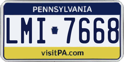 PA license plate LMI7668