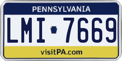 PA license plate LMI7669