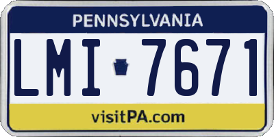 PA license plate LMI7671
