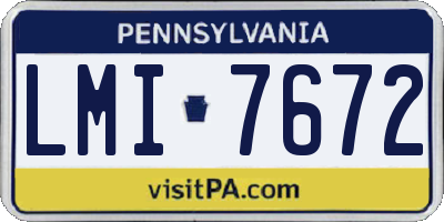 PA license plate LMI7672