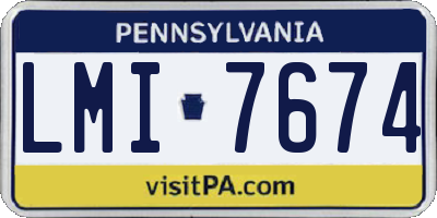 PA license plate LMI7674