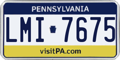 PA license plate LMI7675