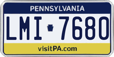 PA license plate LMI7680