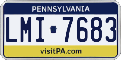 PA license plate LMI7683