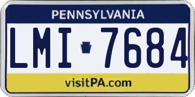 PA license plate LMI7684