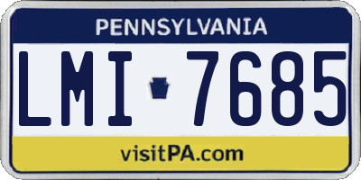 PA license plate LMI7685