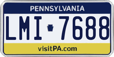 PA license plate LMI7688