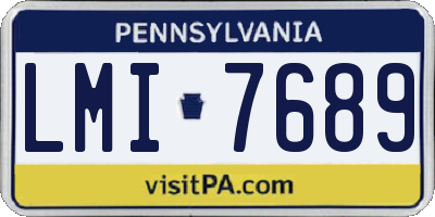 PA license plate LMI7689