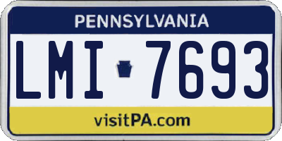 PA license plate LMI7693