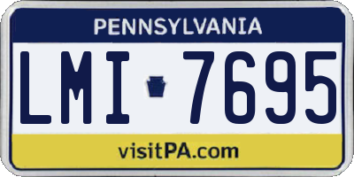 PA license plate LMI7695