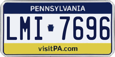 PA license plate LMI7696