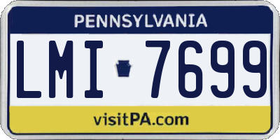 PA license plate LMI7699