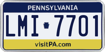 PA license plate LMI7701
