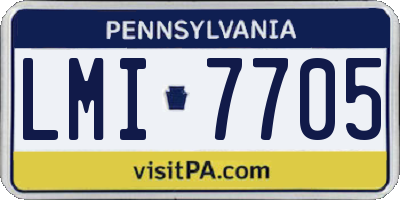 PA license plate LMI7705