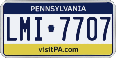 PA license plate LMI7707