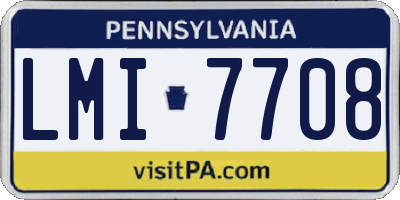 PA license plate LMI7708