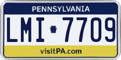 PA license plate LMI7709