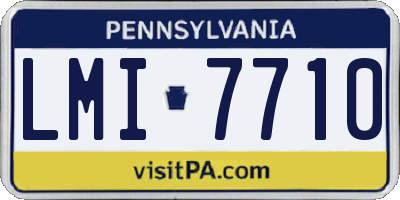 PA license plate LMI7710