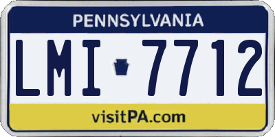 PA license plate LMI7712