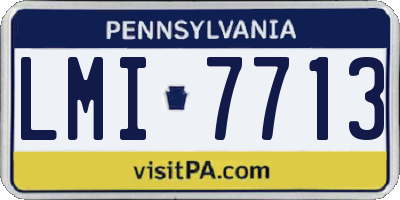 PA license plate LMI7713