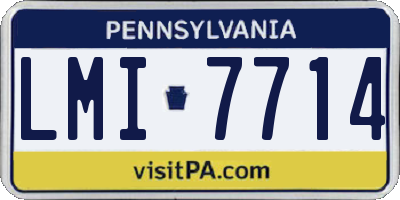 PA license plate LMI7714