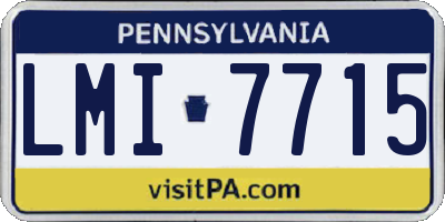 PA license plate LMI7715