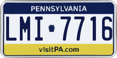 PA license plate LMI7716