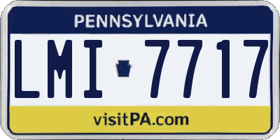 PA license plate LMI7717