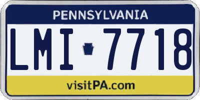 PA license plate LMI7718