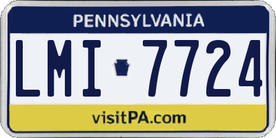 PA license plate LMI7724