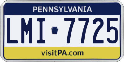 PA license plate LMI7725