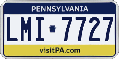 PA license plate LMI7727