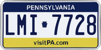 PA license plate LMI7728