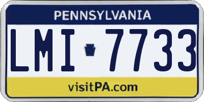 PA license plate LMI7733
