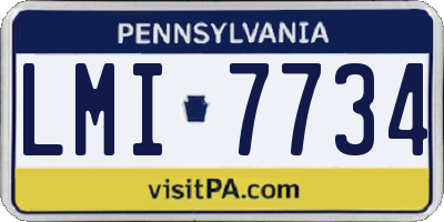 PA license plate LMI7734