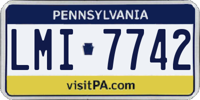 PA license plate LMI7742