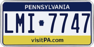 PA license plate LMI7747