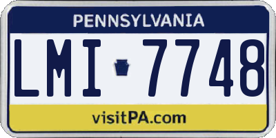 PA license plate LMI7748
