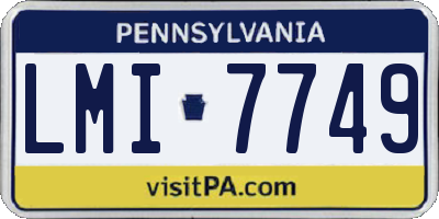 PA license plate LMI7749