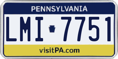 PA license plate LMI7751