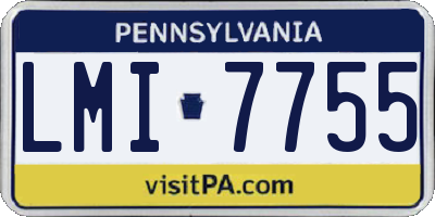 PA license plate LMI7755