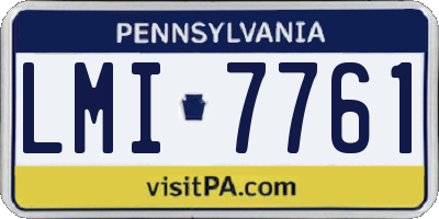 PA license plate LMI7761