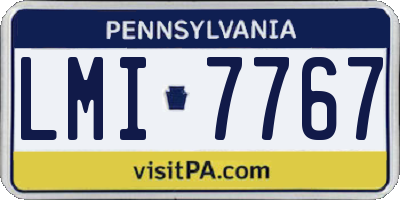 PA license plate LMI7767